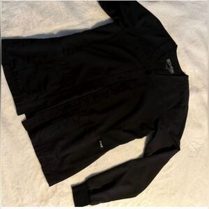 Grey's Anatomy Black Button-Front Medical Scrub Jacket